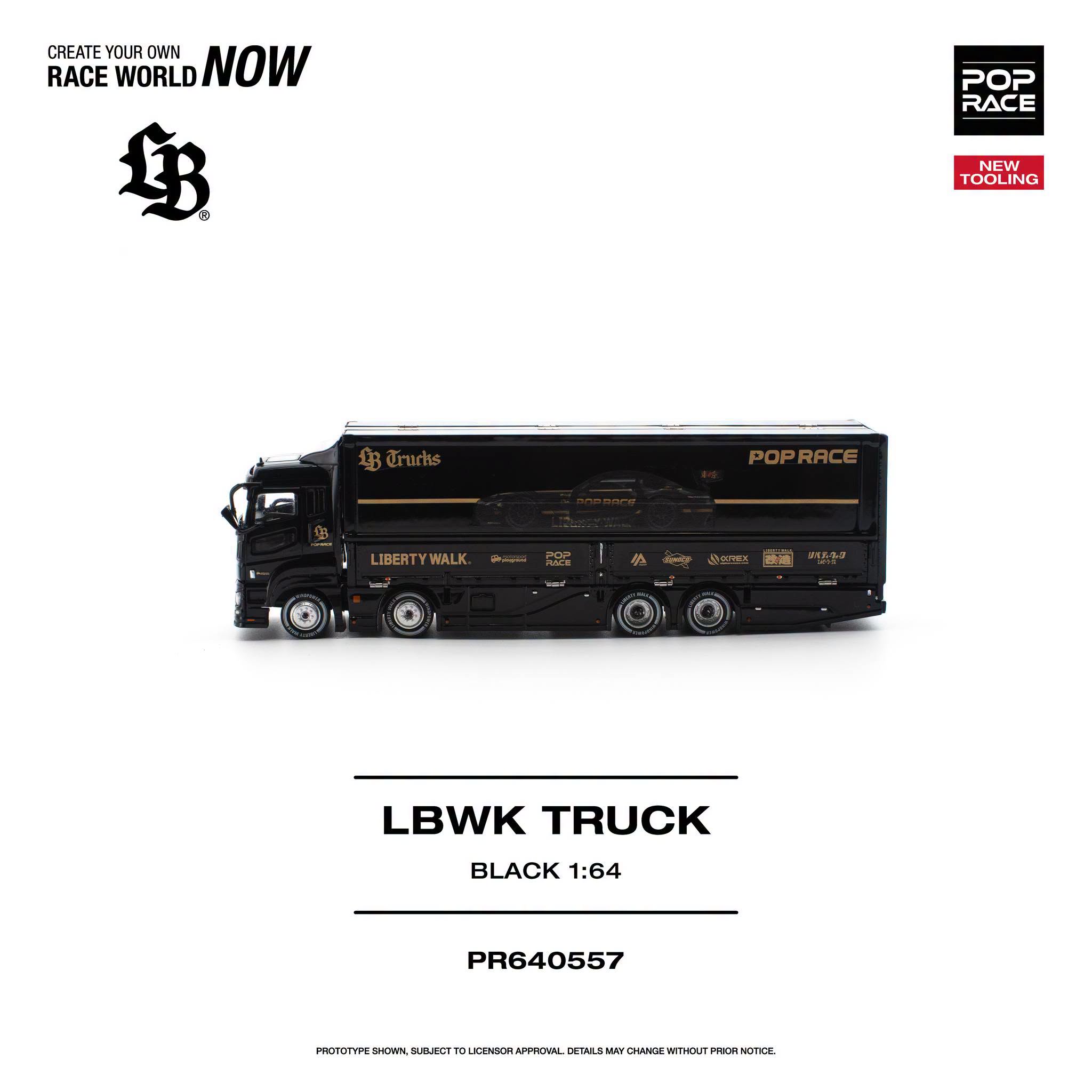 1:64 Pop Race Limited - LBWK Truck, black/gold