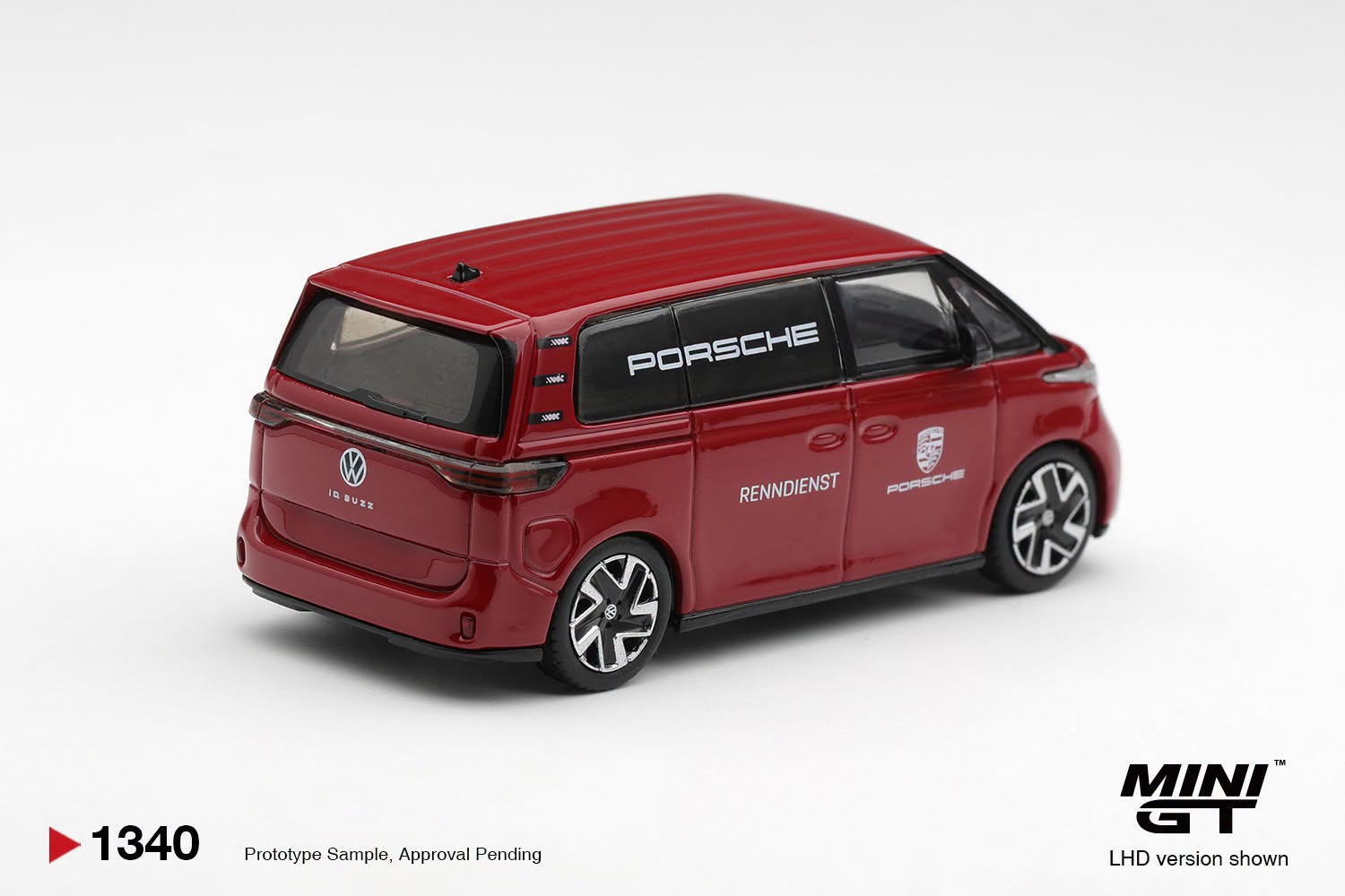 1:64 Mini GT - 2022 Volkswagen ID.Buzz *Porsche Renndienst*, red *Blister packaging*