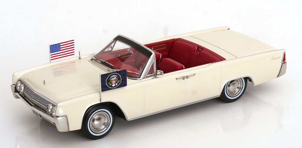 1:18 KK Scale - Lincoln Continental Convertible John F. Kennedy 1963 weiß