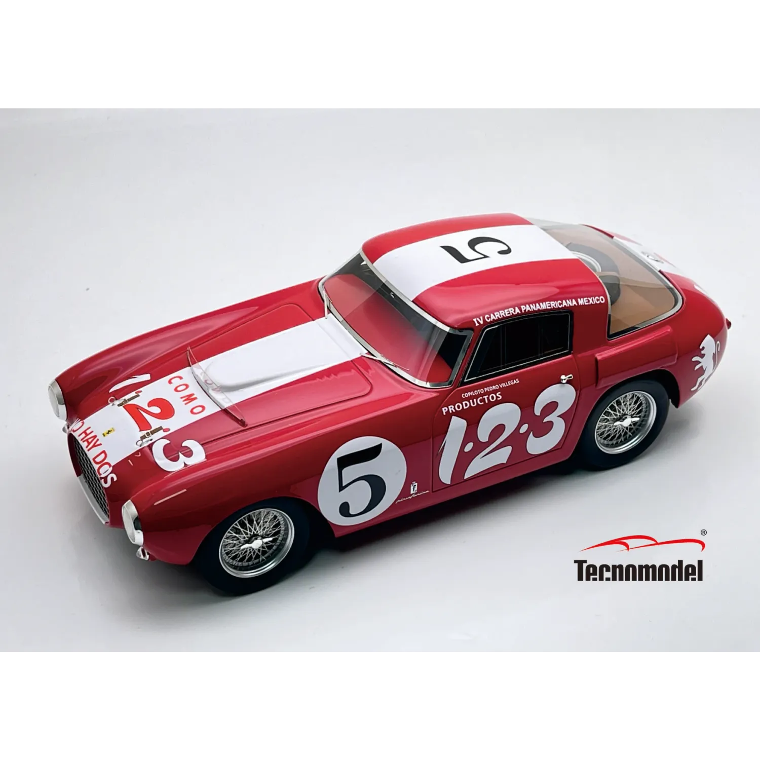 1:18 Tecnomodel - 1953 Ferrari 250 MM Carrera Panamericana #5 11th - E. R. Echeverria / P. V. Becerril