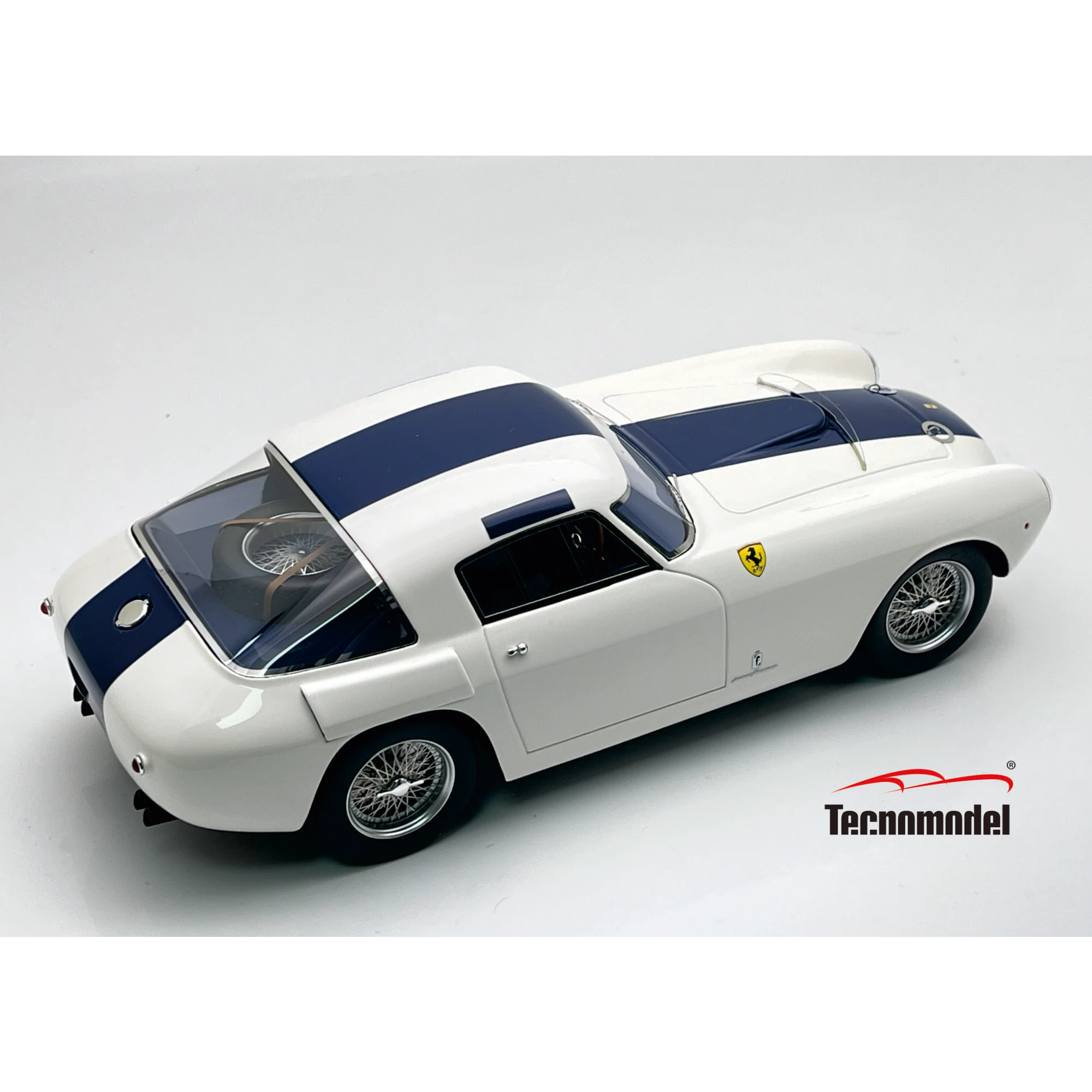 1:18 Tecnomodel - 1953 Ferrari 250 MM Press White/Blue