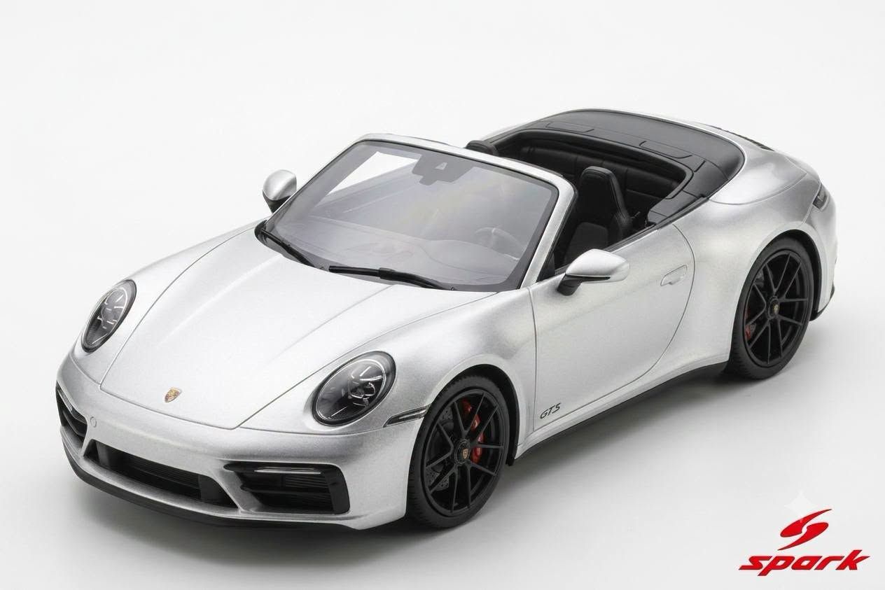 1:18 Spark - Porsche 911 Carrera 4 GTS Cabriolet (992.2) - Ice Grey Metallic