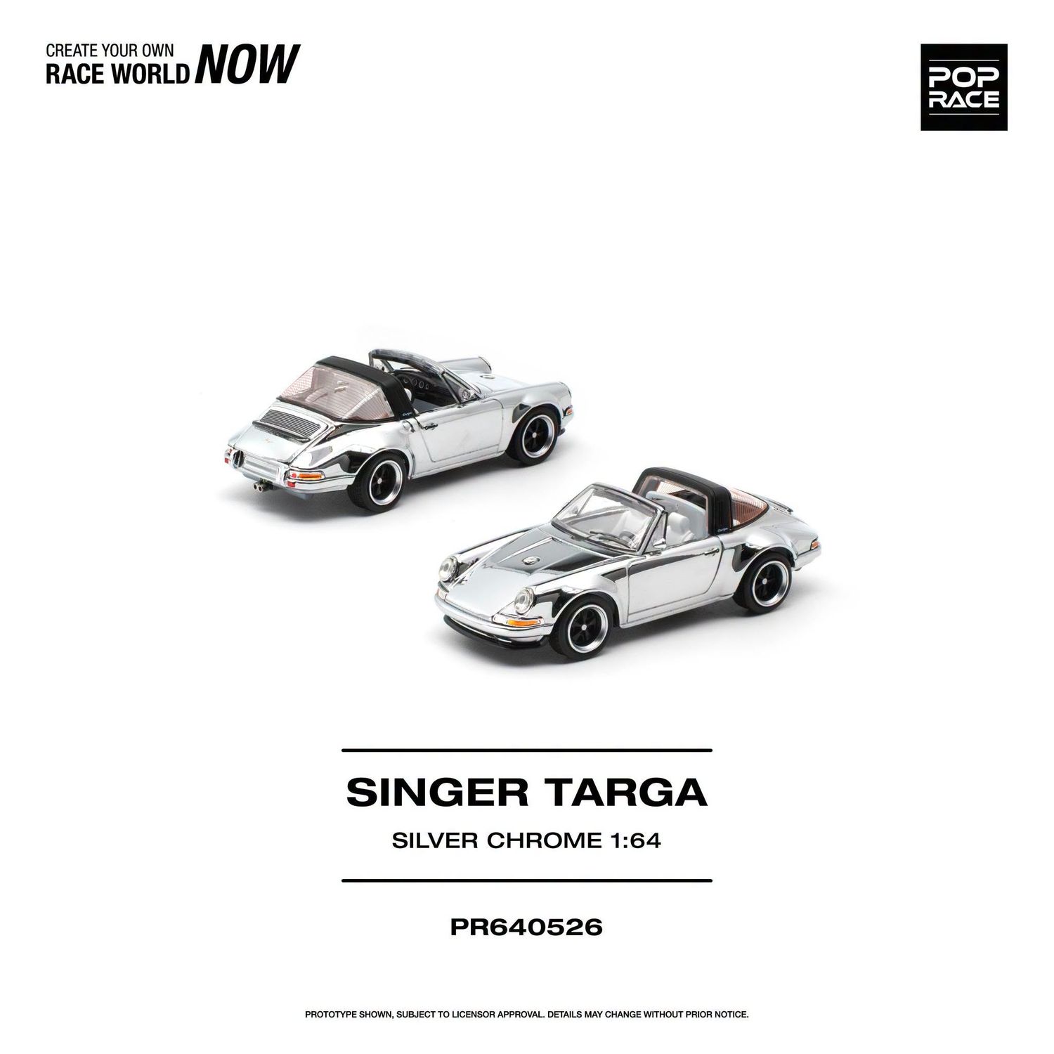 1:64 Pop Race Limited - Singer Targa, silver metalli