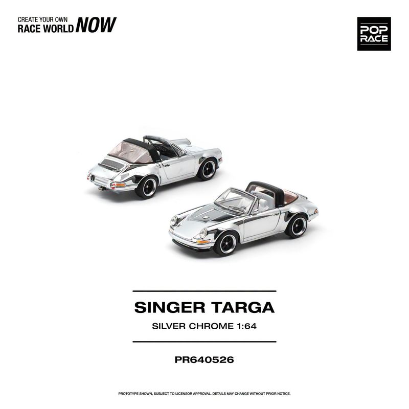 1:64 Pop Race Limited - Singer Targa, silver metalli 1:64 Pop Race Limited - Singer Targa, silver metalli