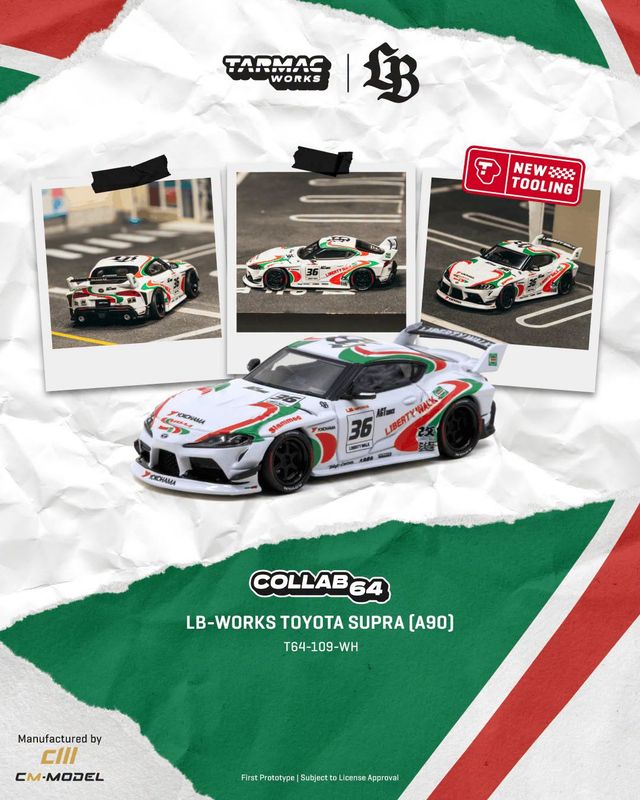 1:64 Tarmac - 2024 Toyota Supra (A90) LB-Works Castrol Tribute 1:64 Tarmac - 2024 Toyota Supra (A90) LB-Works Castrol Tribute