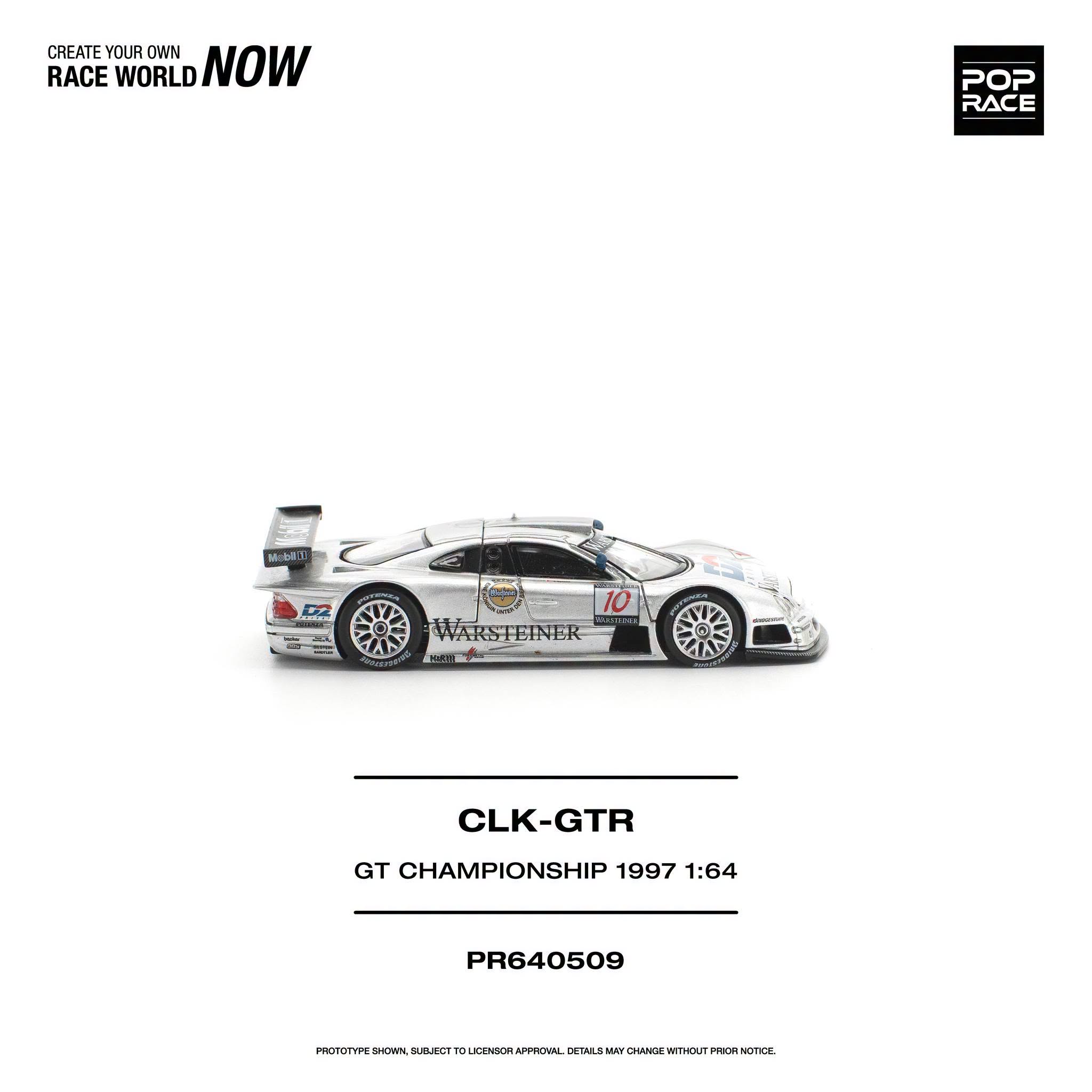 1:64 Pop Race Limited - 1997 Mercedes Benz AMG CLK GTR FIA GT Championship, silver
