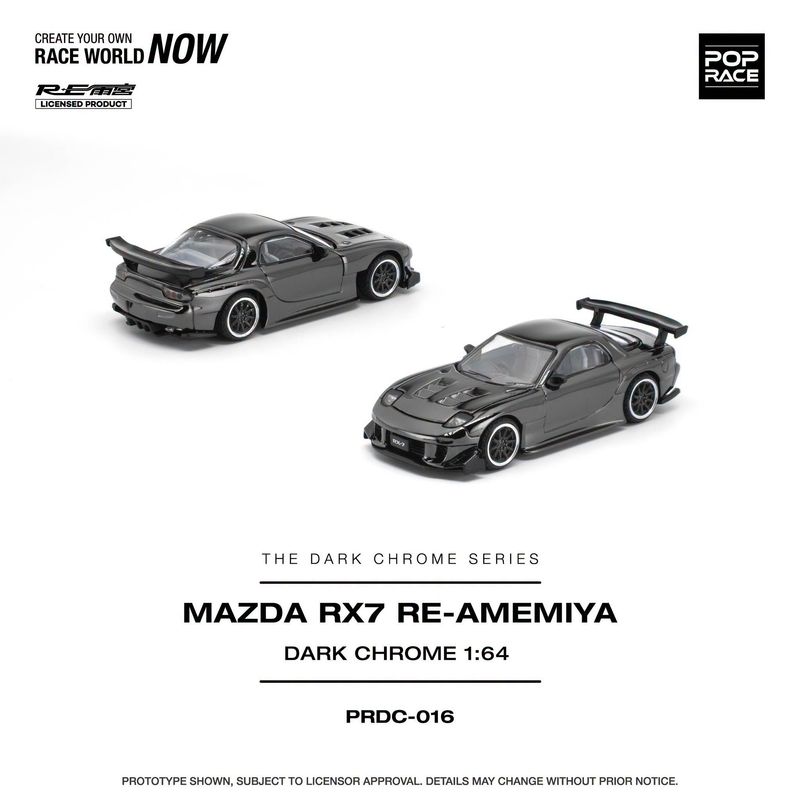 1:64 Pop Race Limited - Mazda RX-7 RE-Amemiya, dark chrome 1:64 Pop Race Limited - Mazda RX-7 RE-Amemiya, dark chrome