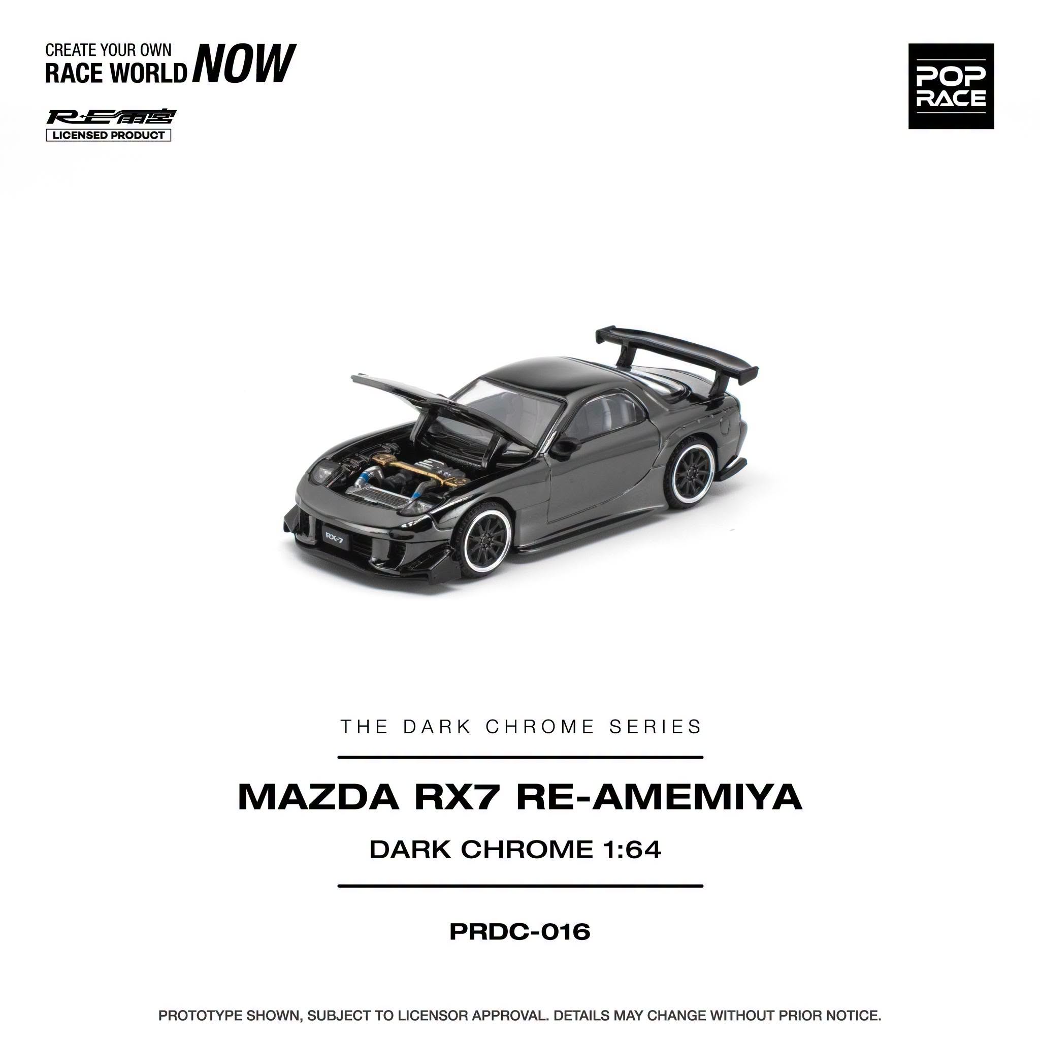 1:64 Pop Race Limited - Mazda RX-7 RE-Amemiya, dark chrome