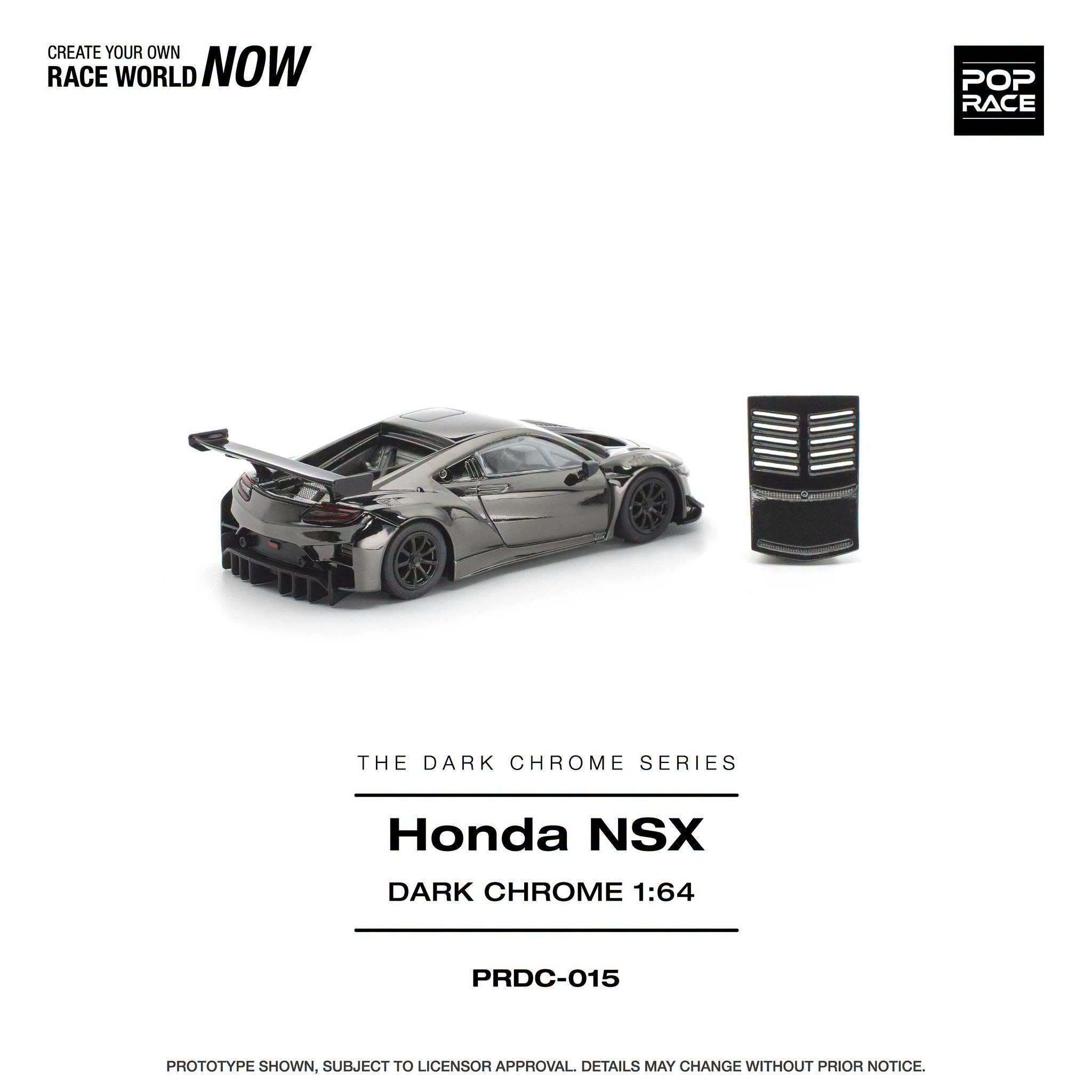 1:64 Pop Race Limited - Honda NSX GT3 EVO22, dark chrome