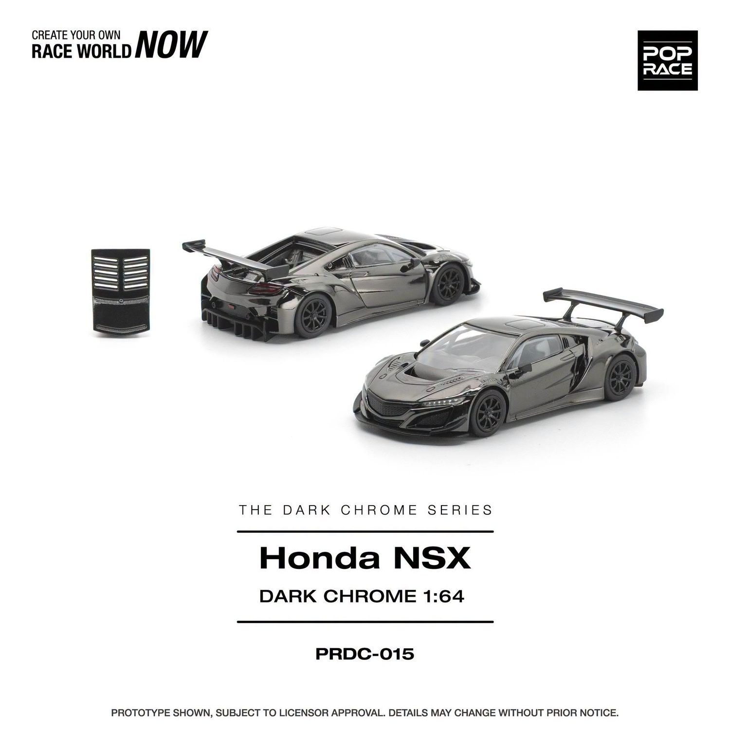 1:64 Pop Race Limited - Honda NSX GT3 EVO22, dark chrome