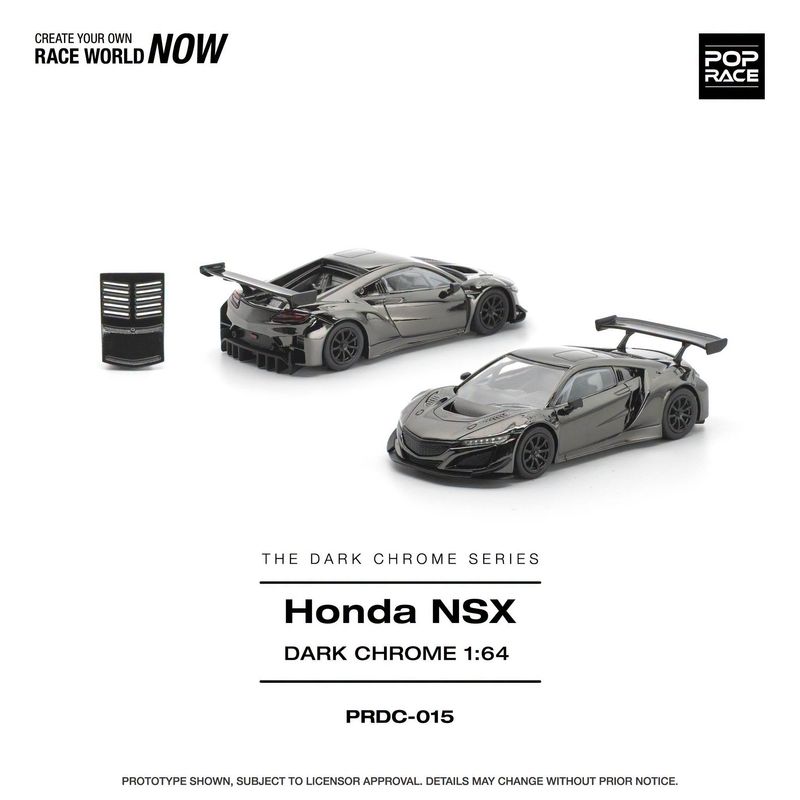 1:64 Pop Race Limited - Honda NSX GT3 EVO22, dark chrome 1:64 Pop Race Limited - Honda NSX GT3 EVO22, dark chrome