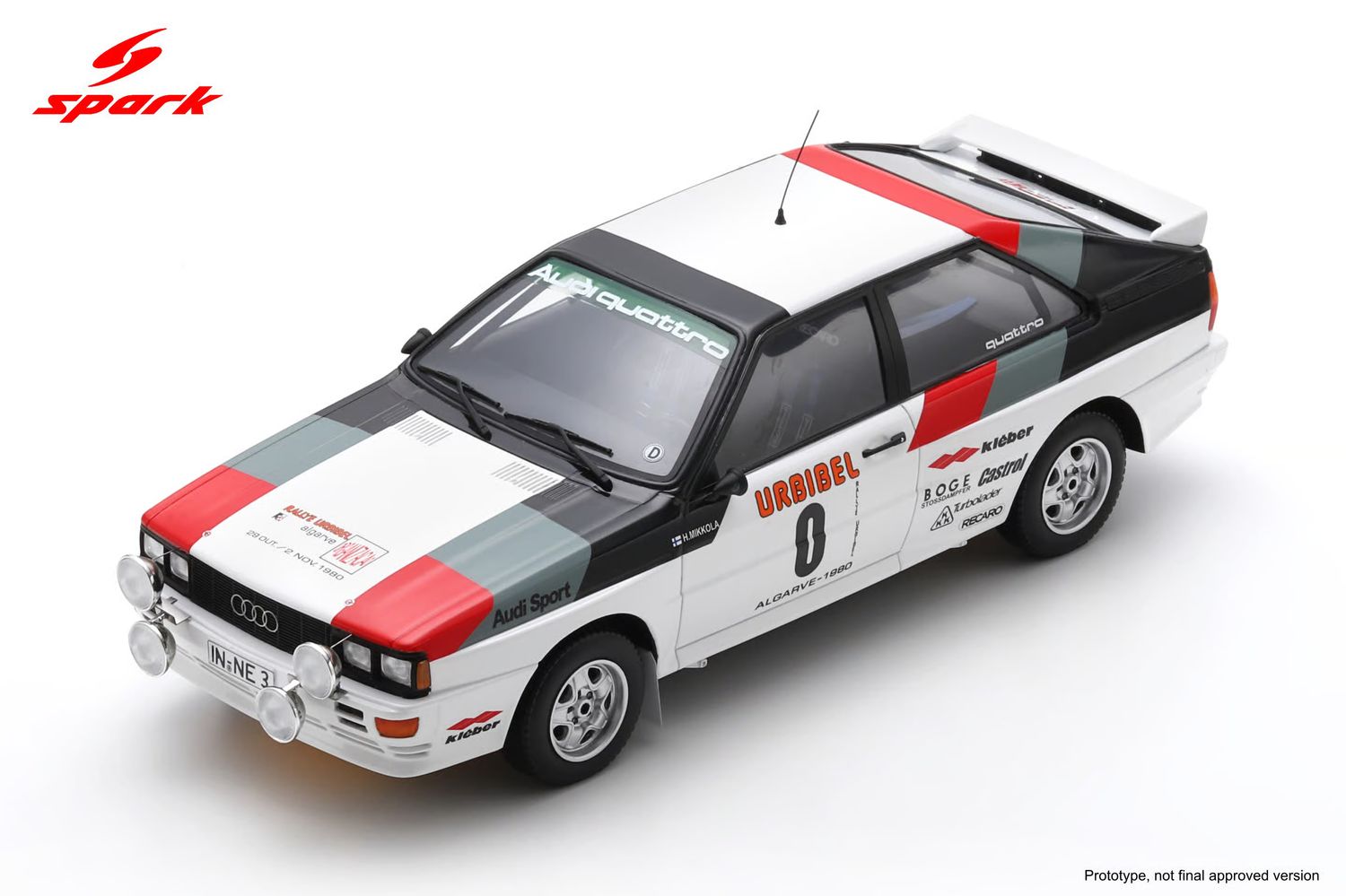 1:18 Spark - Audi Quattro Rallye Urbibel Algarve 1980 #0 - H. Mikkola / A. Hertz