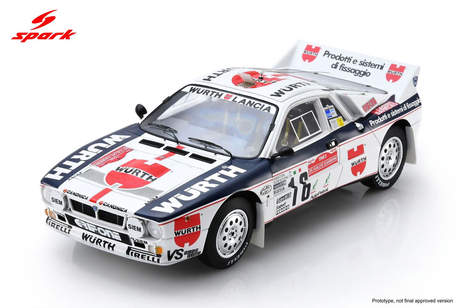 1:18 Spark - Lancia Rally 037 Rally Sanremo 1983 - F. Tabaton / L. Tedeschini