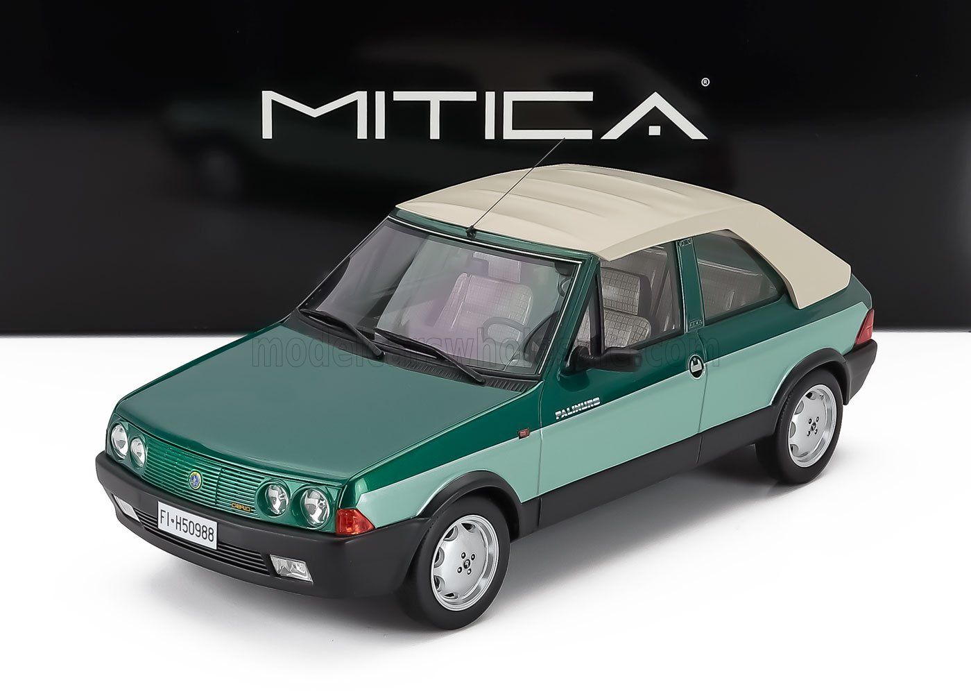 1:18 Mitica Resin - 1986 Fiat Ritmo Bertone Supercabrio 100S Palinuro Two-Tone Green Metallic