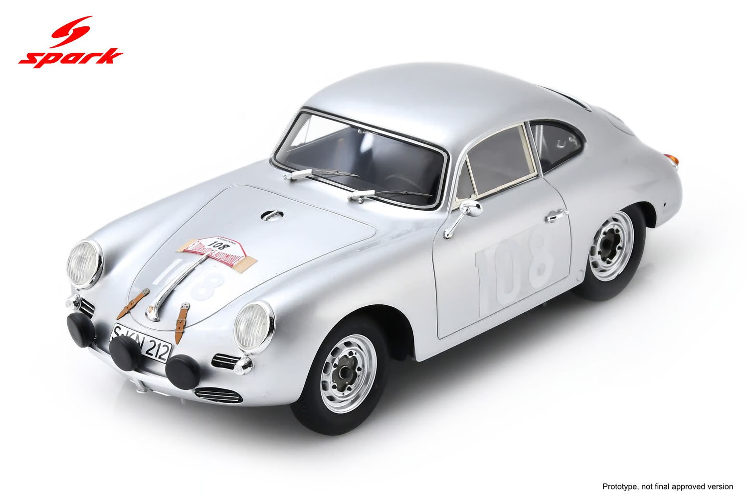 1:18 Spark - Porsche 356 BT5 1600 GS Tour de Corse 1960 #108 Winner - W. Strähle / H. Linge