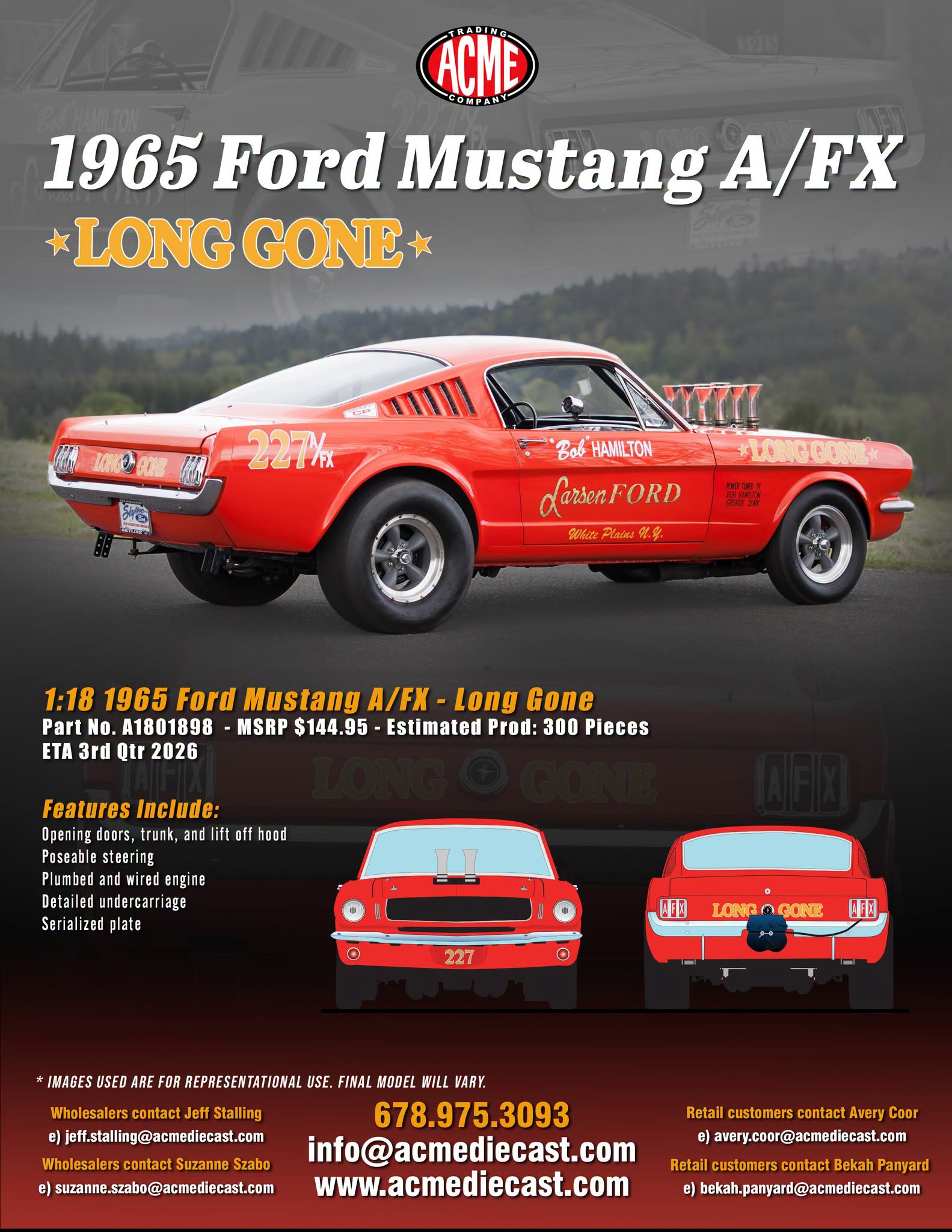1:18 ACME - 1965 Ford Mustang A/FX - Long Gone