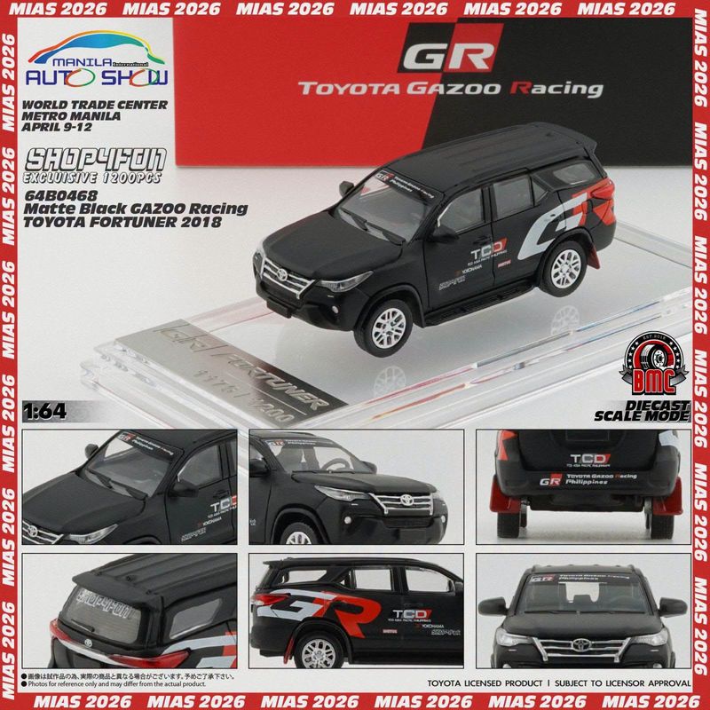 1:64 BM Creations - 2018 Toyota Fortuner GR Racing (RHD) S4F(April26), matte black 1:64 BM Creations - 2018 Toyota Fortuner GR Racing (RHD) S4F(April26), matte black