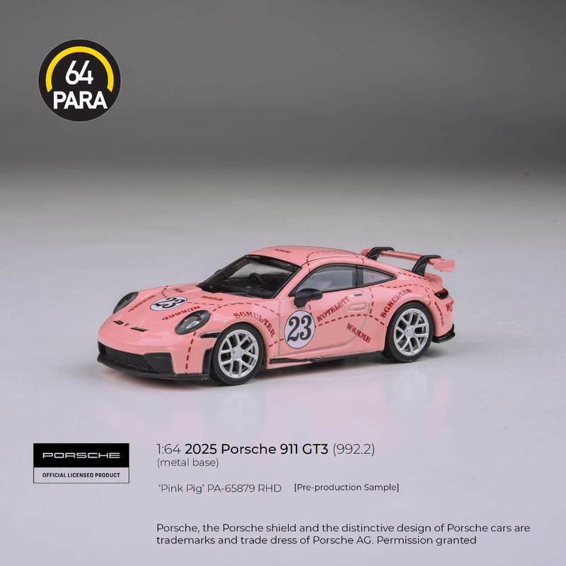 1:64 Para64 - 2026 Porsche 911 GT3 (992.2) *Pink Pig* 1:64 Para64 - 2026 Porsche 911 GT3 (992.2) *Pink Pig*