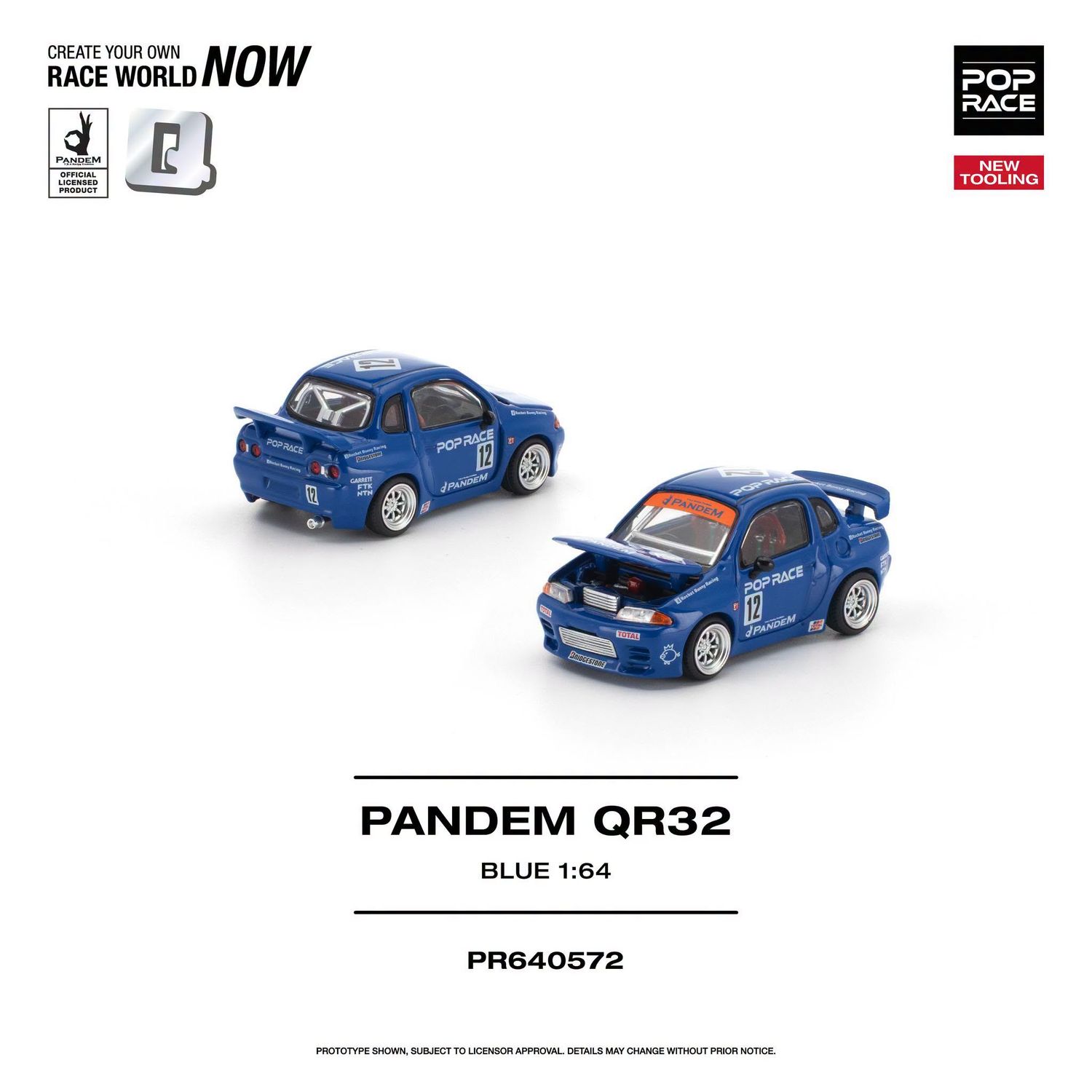 1:64 Pop Race Limited - Pandem Nissan QR32, blue