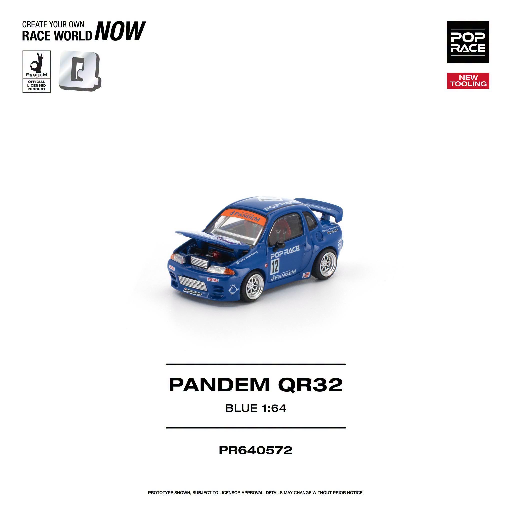 1:64 Pop Race Limited - Pandem Nissan QR32, blue