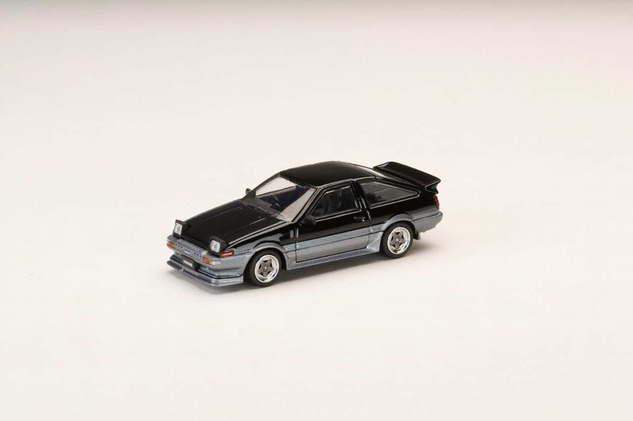 1:64 Hobby Japan - Toyota Sprinter Trueno GT APEX (AE86) Late Ver. JDM Style Carbon Bonnet, black/gray