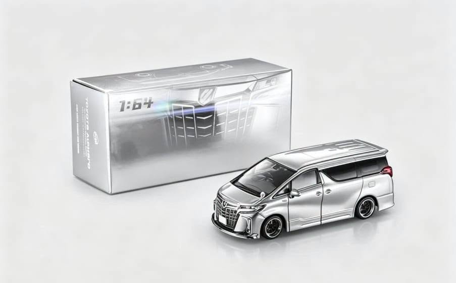 1:64 ModelModel - Toyota Alphard Customized Version, liquid metallic silver
