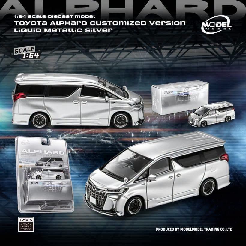 1:64 ModelModel - Toyota Alphard Customized Version, liquid metallic silver
