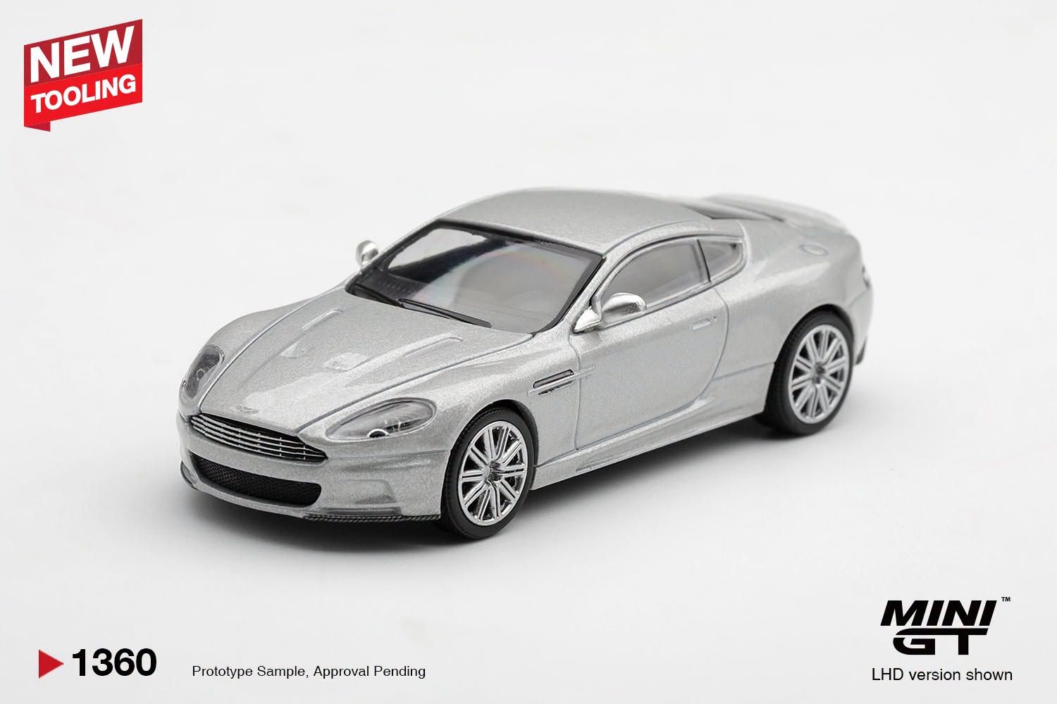 1:64 Mini GT - 2008 Aston Martin DBS, Lightning silver *Blister packaging*