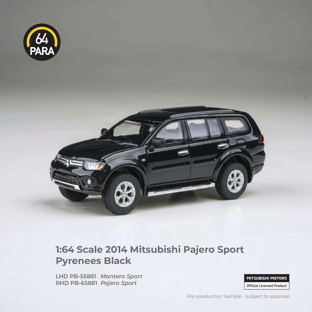 1:64 Para64 - 2014 Mitsubishi Pajero Sport LHD Pyrenees Black