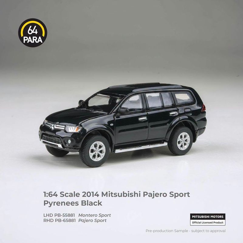 1:64 Para64 - 2014 Mitsubishi Pajero Sport LHD Pyrenees Black 1:64 Para64 - 2014 Mitsubishi Pajero Sport LHD Pyrenees Black