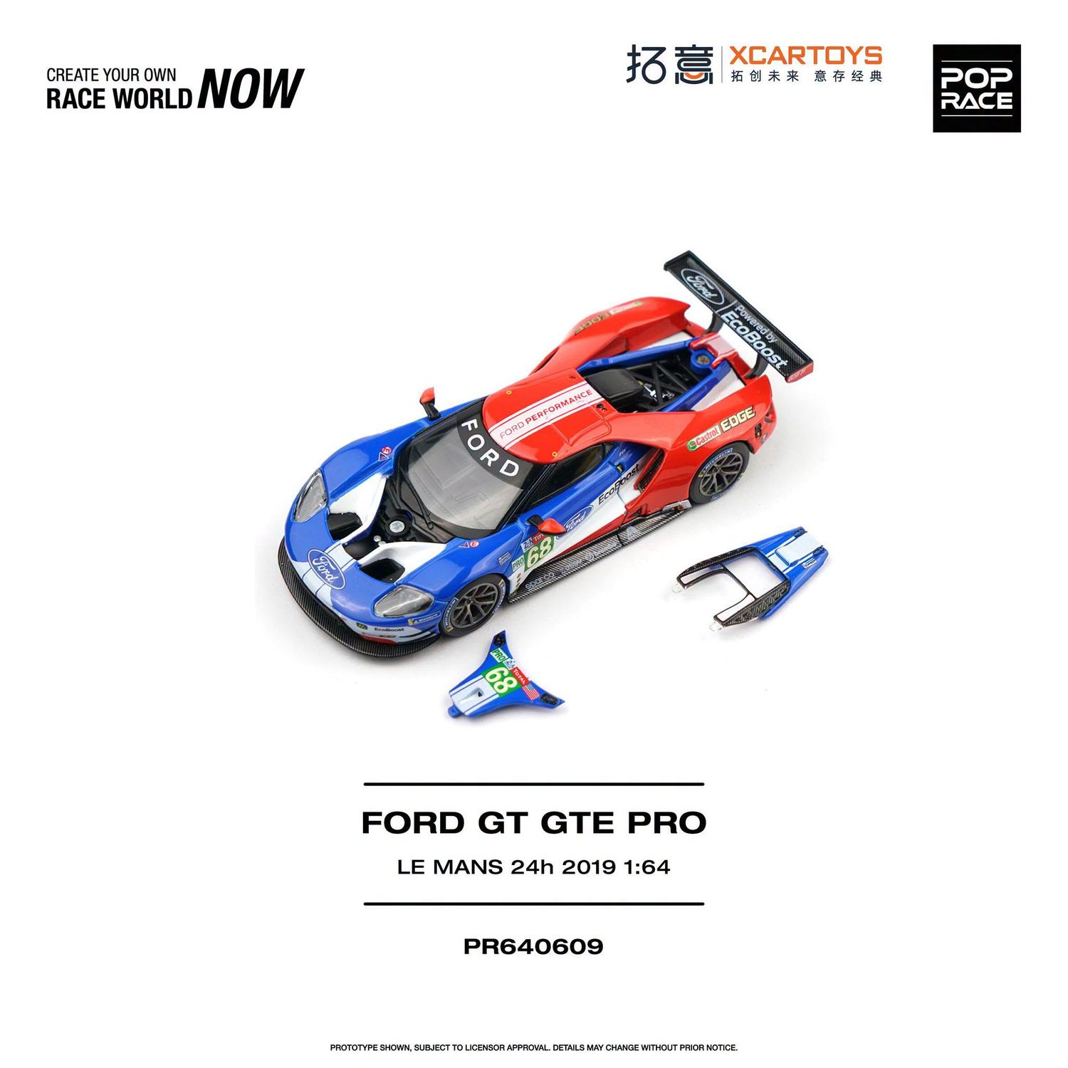 1:64 Pop Race Limited - 2019 Ford GT GTE Pro Le Mans 24h