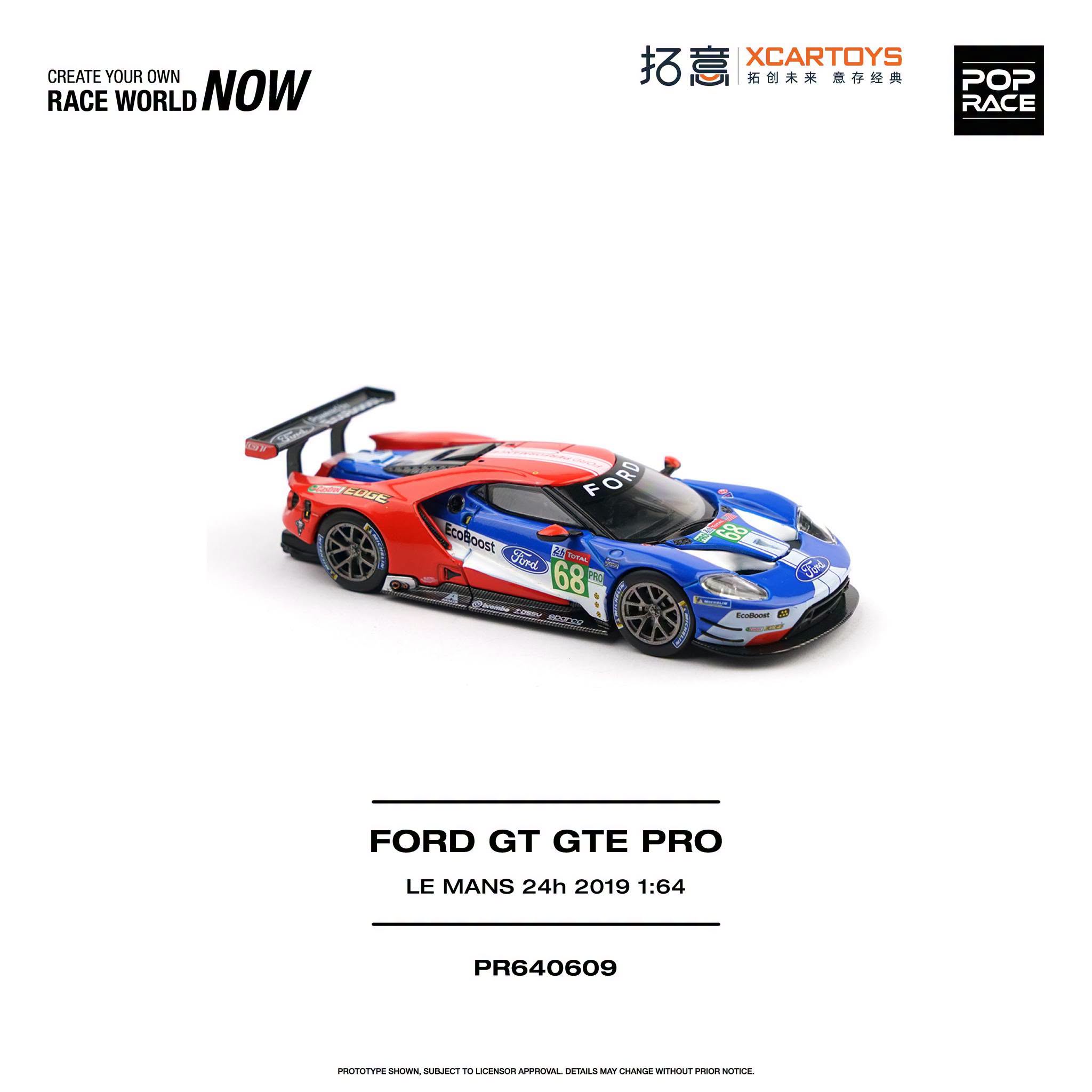 1:64 Pop Race Limited - 2019 Ford GT GTE Pro Le Mans 24h