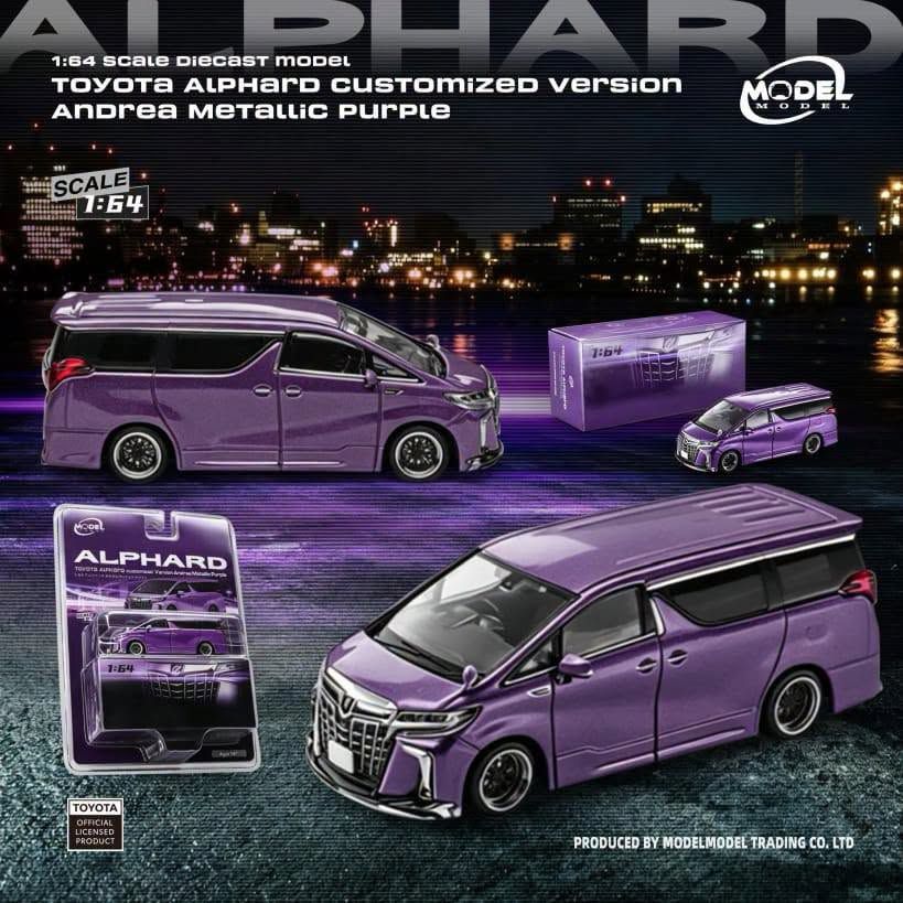1:64 ModelModel - Toyota Alphard Customized Version, andrea metalic purple