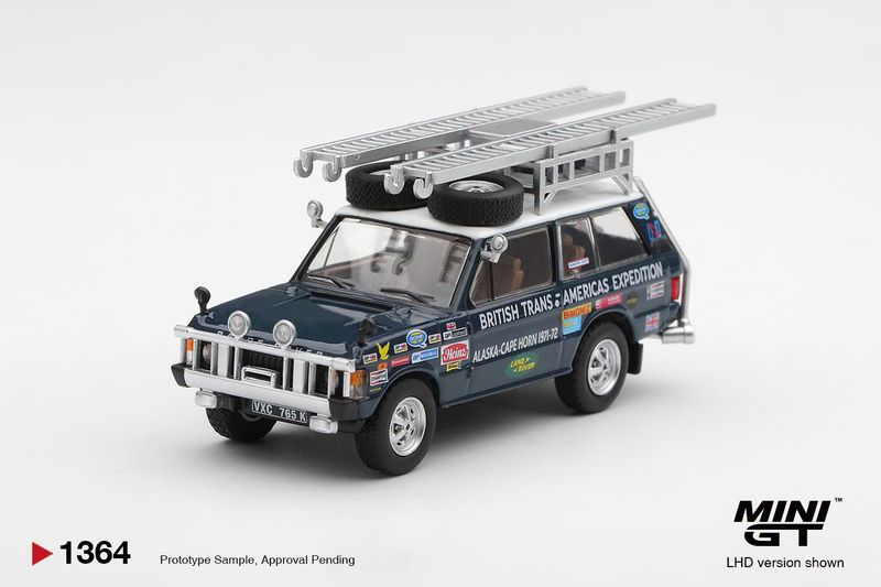 1:64 Mini GT - 1971 Land Rover Range Rover British Trans-Americas Expedition *Blister packaging* 1:64 Mini GT - 1971 Land Rover Range Rover British Trans-Americas Expedition *Blister packaging*