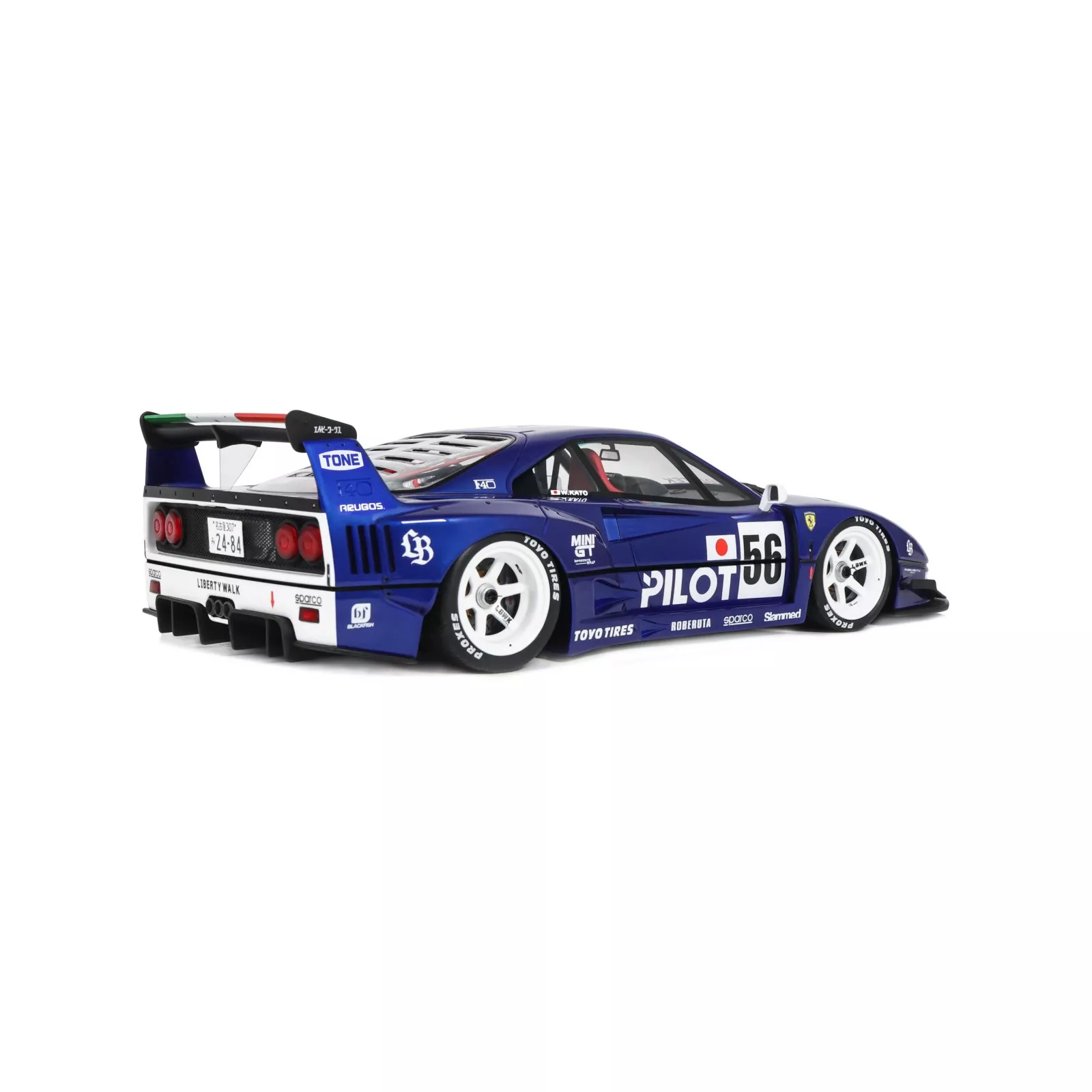 1:18 Otto Mobile - 2024 Ferrari F40 LBWK #56 Liberty Walk Blue Metallic