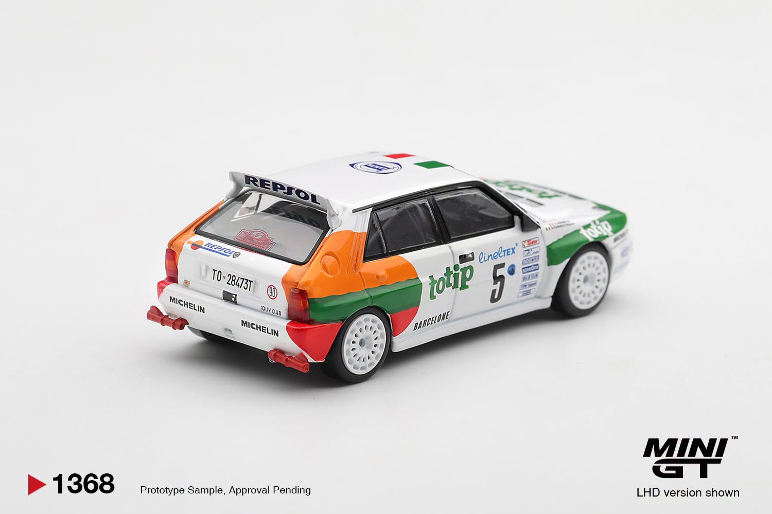 1:64 Mini GT - 1993 Lancia Delta HF Integrale Avolution #5 Andrea Aghini RAlly Monte Carlo *Blister packaging*