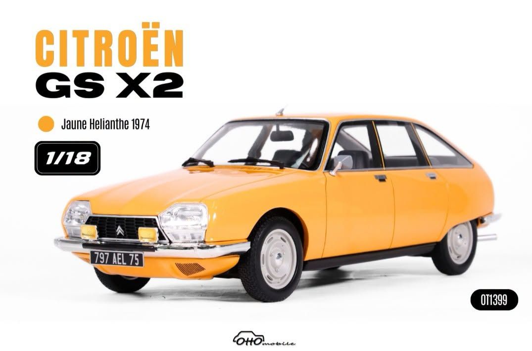 1:18 Otto Mobile - 1974 Citroën GS X2 Yellow