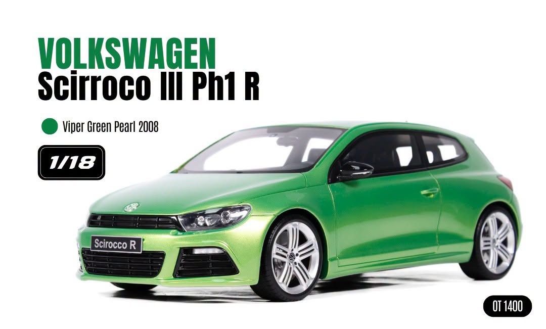 1:18 Otto Mobile - 2008 Volkswagen Scirocco Mk3 Coupe Viper Green Metallic