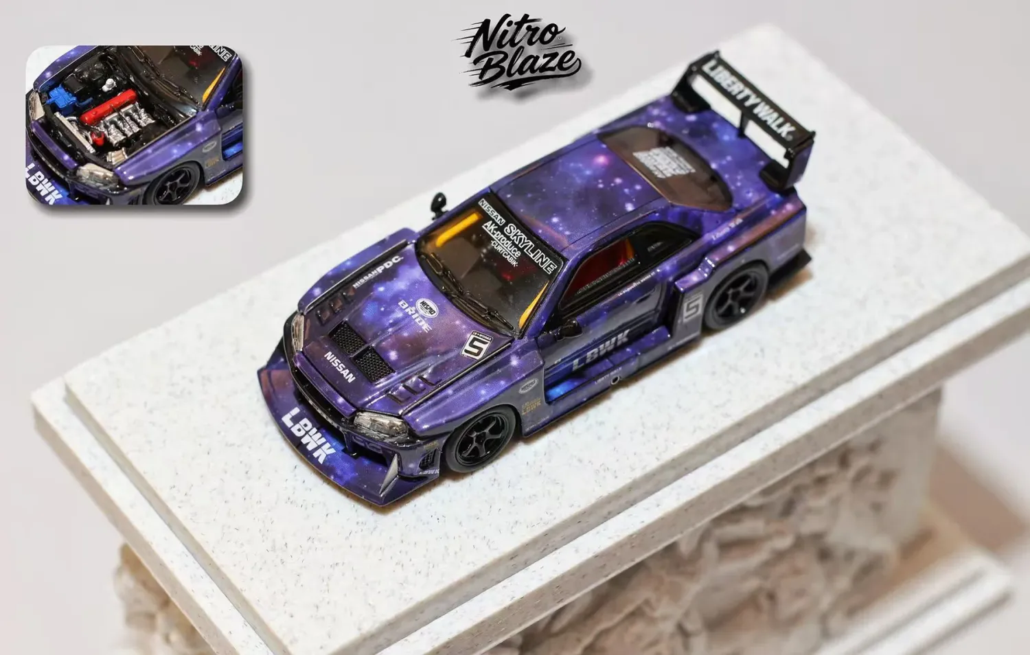 1:64 Street Weapon - Nissan ER34 Skyline, purple