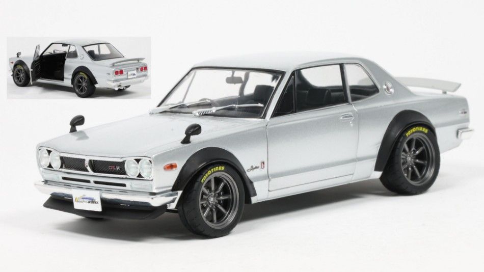 1:18 Solido - 1970 Nissan Skyline 2000 GT-R Hakosuka Solido Works Silber