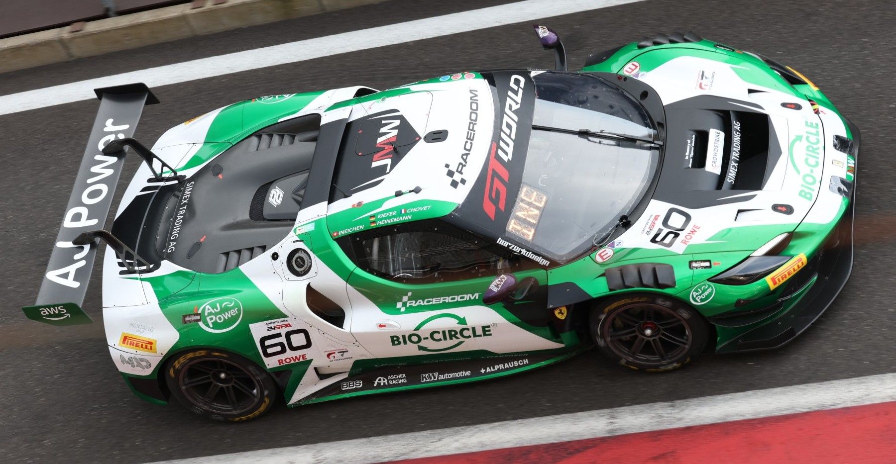 1:43 Looksmart - Ferrari 296 GT3 Evo #60 JMW Motorsport 24h Spa 2026 T. Kiefer / R. Ineichen / T. Heinemann / P. L. Chovet