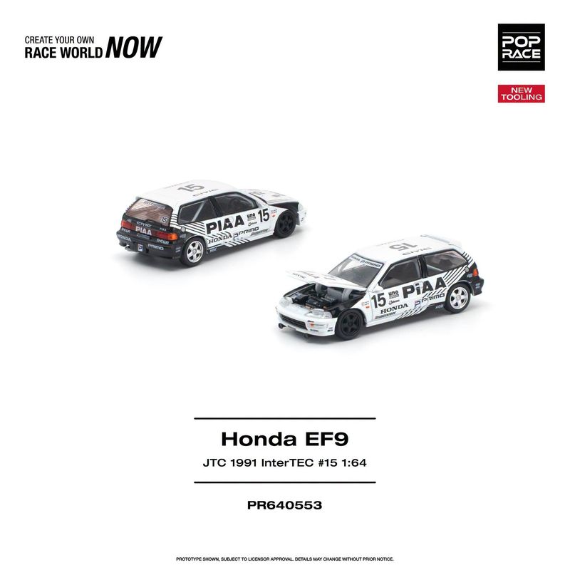 1:64 Pop Race Limited - 1991 Honda Civic (EF9) #15 JTC InterTEC 1:64 Pop Race Limited - 1991 Honda Civic (EF9) #15 JTC InterTEC