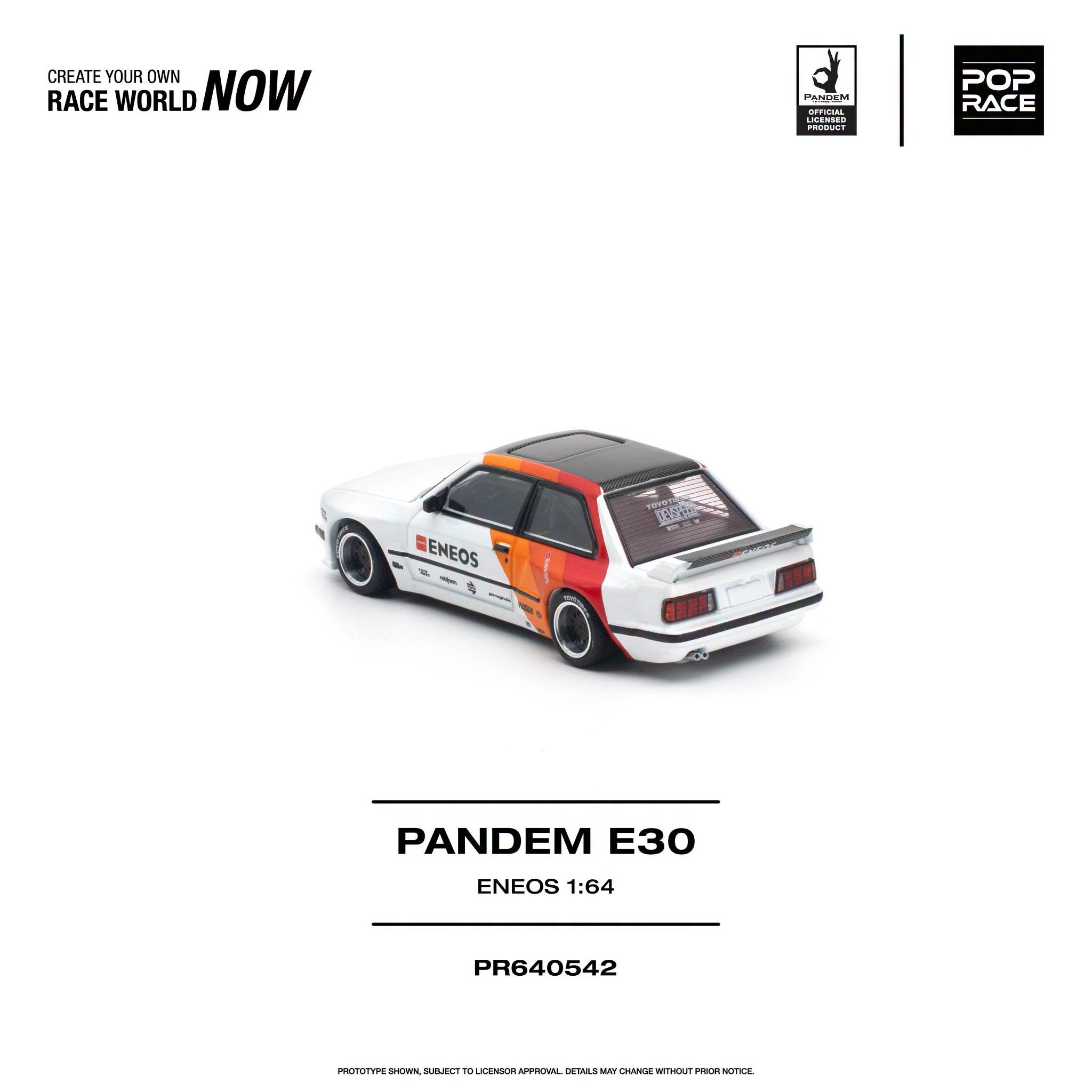 1:64 Pop Race Limited - Pandem BMW E30, white/orange/red