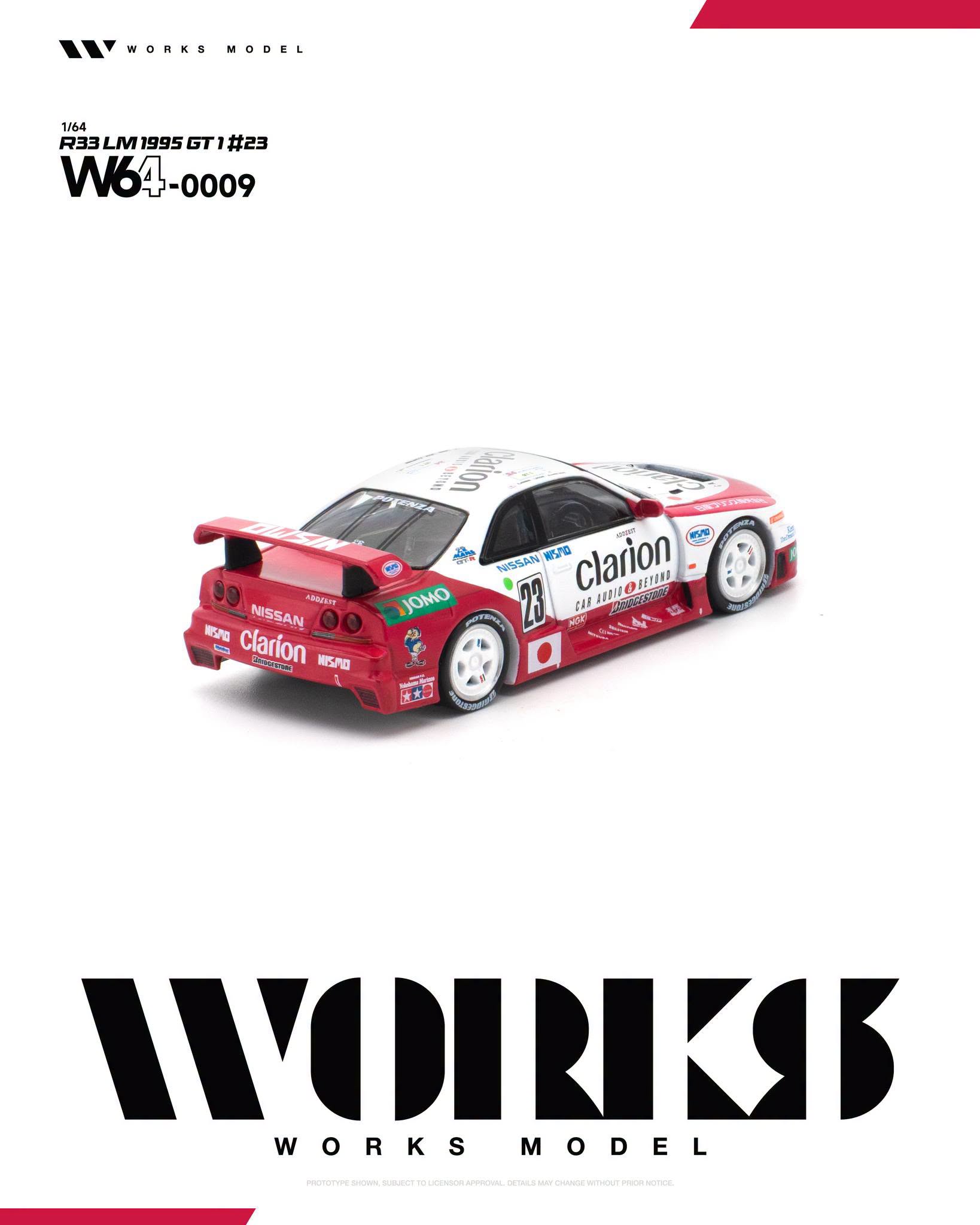 1:64 Works Model - 1995 Nissan R33 LM GT1 #23