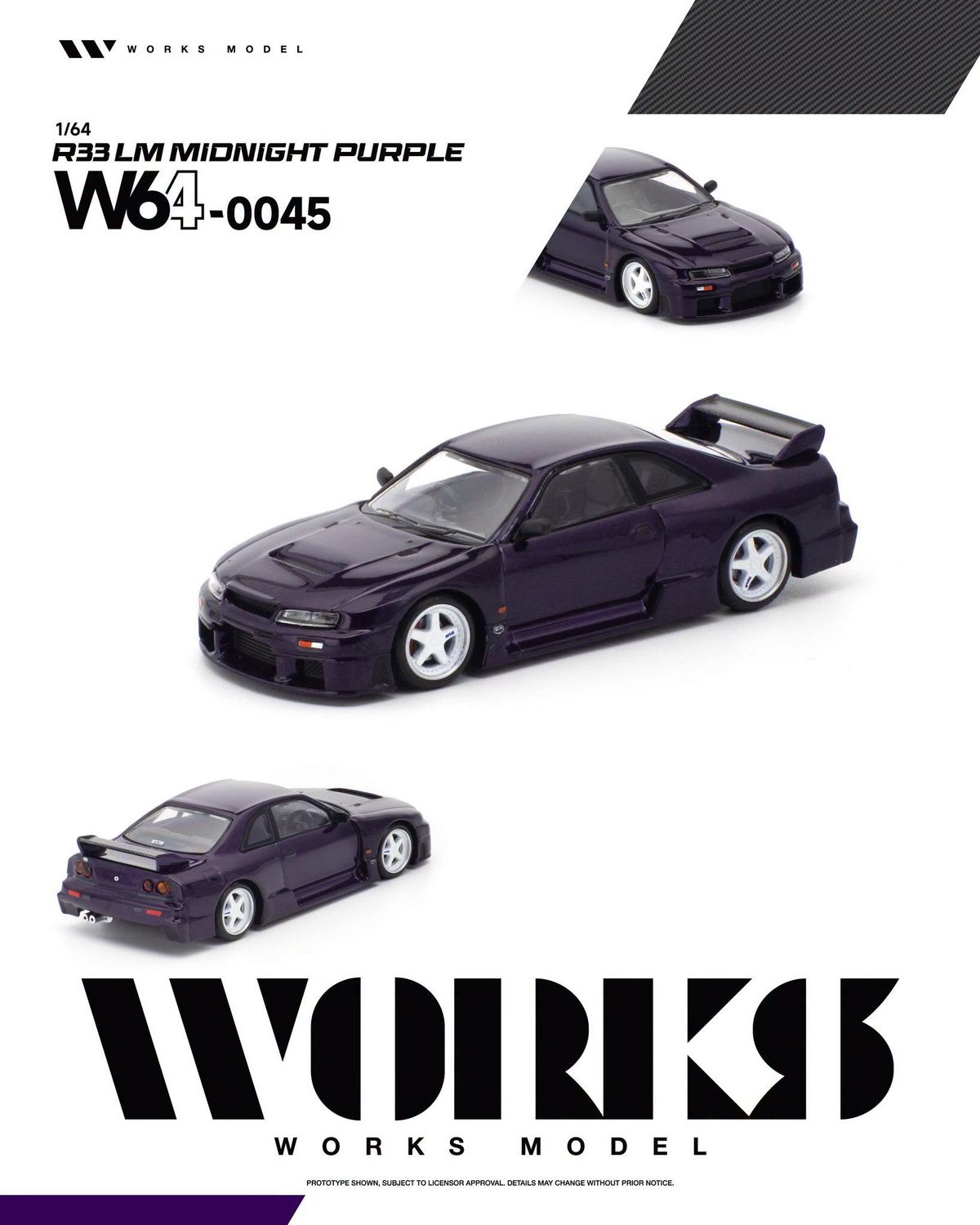 1:64 Works Model - Nissan R33 LM, midnight purple