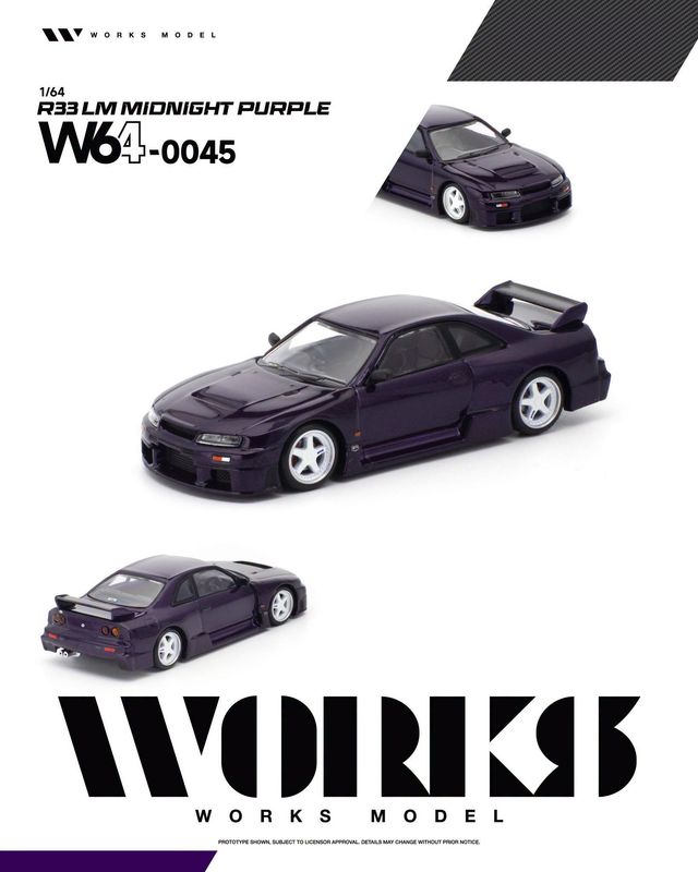 1:64 Works Model - Nissan R33 LM, midnight purple 1:64 Works Model - Nissan R33 LM, midnight purple