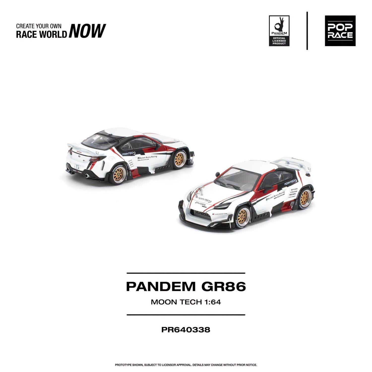1:64 Pop Race Limited - Pandem GR86 *Moontech*, white/red