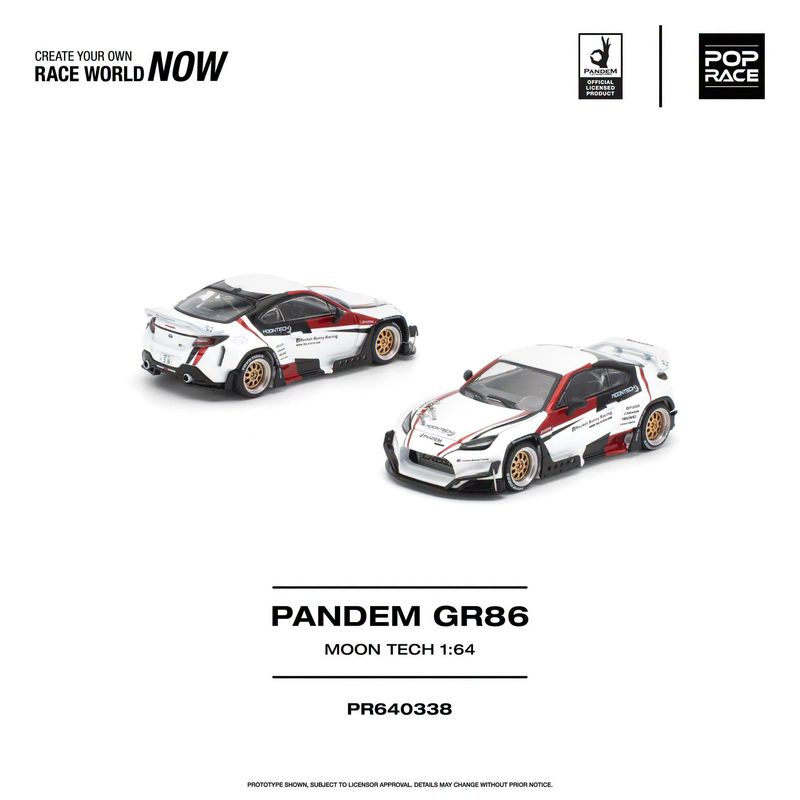 1:64 Pop Race Limited - Pandem GR86 *Moontech*, white/red 1:64 Pop Race Limited - Pandem GR86 *Moontech*, white/red