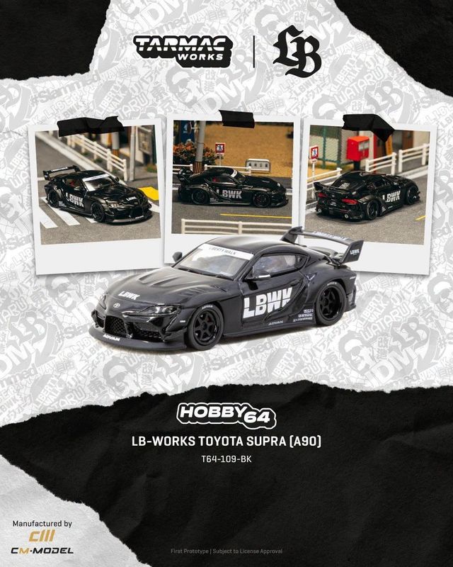 1:64 Tarmac - 2025 Toyota Supra (A90) LB-Works, black