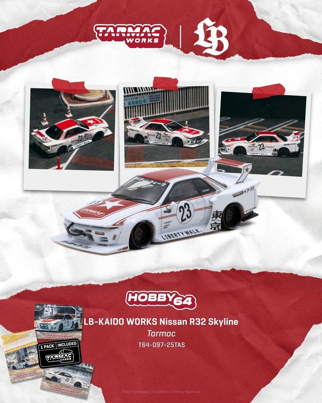 1:64 Tarmac - 2026 Nissen Skyline (R32) LB-Kaido Works Tarmac *Tarmac Cards*